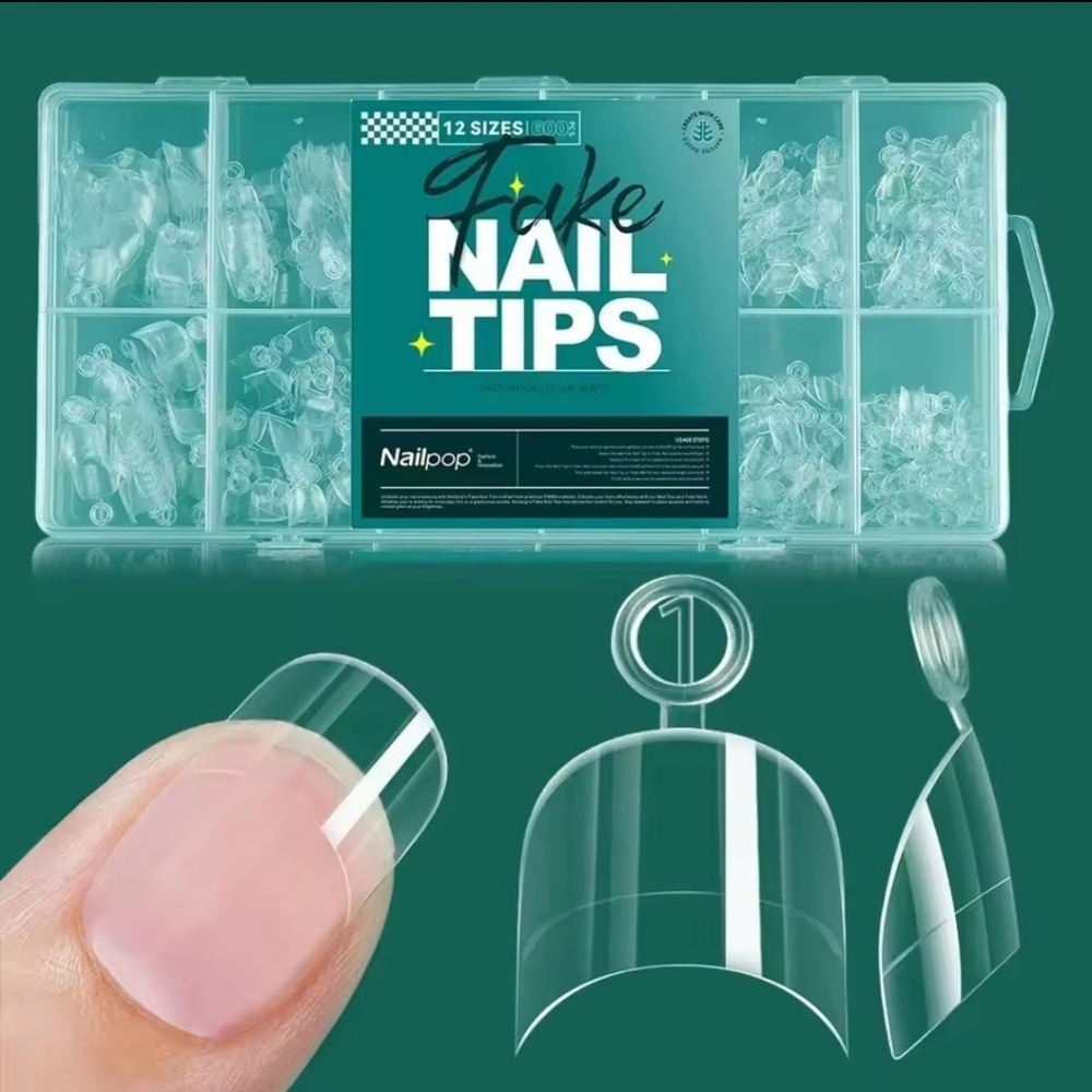 Half Matte Gel Nail Tips Set 600pcs